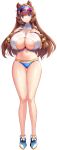  1girl absurdres akagi_rio ass_visible_through_thighs bell blue_buruma blue_eyes breasts brown_hair buruma cleavage cleavage_cutout clothing_cutout covered_nipples crop_top double_bun eibel_haurisia game_cg gym_uniform hair_bell hair_bun hair_ornament hands_on_own_chest heart_cutout highres huge_breasts long_hair long_sidelocks looking_at_viewer low-tied_sidelocks milk_factory motto!_haramase!_honoo_no_oppai_isekai_oppai_maid_gakuen! navel non-web_source official_art pink_visor shoes sidelocks smile sneakers solo sprite standing transparent_background visor_cap 