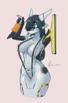  absurd_res big_breasts breasts clothed clothing female fish fused_legs hair hi_res latex latex_clothing machine maid_uniform marine merfolk robot rubber rubber_clothing rubber_suit shanher shark simple_background solo split_form uniform 