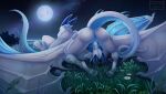  69_position anthro butt cunnilingus detailed_background dragon duo female genitals harmaagriffin hi_res male male/female meadow moon nature night oral pussy sex vaginal 