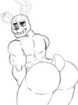  acstlu anthro big_butt butt five_nights_at_freddy&#039;s five_nights_at_freddy&#039;s_3 hehdgd hi_res lagomorph leporid male mammal muscular muscular_male rabbit scottgames smile solo springtrap_(fnaf) video_games wide_hips 