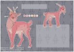  2019 ambiguous_gender border bovid caprine color_swatch dated ear_piercing feral fur gauged_ear glistening glistening_eyes goat hooves horizontal_pupils horn horn_jewelry horn_ring lostgoose mammal model_sheet narrowed_eyes orange_inner_ear piercing pink_body pink_ears pink_fur pink_head_tuft pink_tail pupils ring_(jewelry) signature solo tan_hooves tan_horn white_border yellow_eyes 