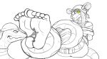  5_toes animated anthro bandanna coiled_up coiling duo ear_piercing ear_ring eye_patch eyewear feet female flicking fluffydonuts foot_fetish foot_focus foot_lick foot_play hi_res humanoid hypnosis kerchief lagomorph leporid licking male male/female mammal mind_control piercing pirate rabbit reptile ring_piercing sammy_(irkingir) scalie shaking smile smirk snake soles toes tongue tongue_out trembling twitching 