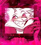  2018 anthro bust_portrait by canid canine clothing creative_commons digital_drawing_(artwork) digital_media_(artwork) epicfacepowwaa facial_tuft female fox fur gloves handwear head_tuft hi_res inner_ear_fluff leaf mammal outline picture_frame pink_background pink_clothing pink_gloves pink_handwear pink_outline pink_pupils portrait pupils rope shirt simple_background smile smiling_at_viewer solo sparkles sparkling_background sparkling_character teeth topwear tuft white_body white_ears white_eyes white_fur white_inner_ear_fluff white_nose 