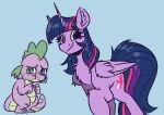  chest_tuft dragon equid equine fangs friendship_is_magic green_eyes hair hi_res horn mammal my_little_pony pupils purple_hair slit_pupils spike_(mlp) tuft twilight_sparkle_(mlp) winged_unicorn wings witchtaunter 