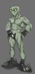  alien alien_humanoid anthro ben_10 cartoon_network clothed clothing dagantfus_(artist) galvan_(ben_10) green_eyes grey_matter hi_res humanoid looking_at_viewer male muscular muscular_anthro muscular_male nipples partially_clothed solo 