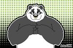  2022 absurd_res anthro artur_oink black_body black_nose facial_piercing giant_panda hi_res kanon male mammal nose_piercing nose_ring overweight overweight_male piercing ring_piercing solo ursid white_body 