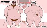  2022 absurd_res anthro artur_oink balls belly big_belly butt clothing domestic_pig eyewear flaccid genitals glasses hat headgear headwear hi_res male mammal moobs nipples one_eye_closed overweight overweight_male penis pink_body pubes small_penis solo suid suina sus_(pig) wink 