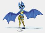  &lt;3 2020 adorabat aged_up anthro blue_body breasts cartoon_network chiropteran claws clothed clothing eyewear eyewear_on_head female goggles goggles_on_head legwear looking_at_viewer mammal mao_mao:_heroes_of_pure_heart membrane_(anatomy) membranous_wings navel open_mouth prosthetic prosthetic_leg prosthetic_limb simple_background small_breasts smile solo spread_arms standing stockings sukk-madikk teeth toe_claws tongue winged_arms wings yellow_eyes 