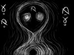  abstract_art ambiguous_gender anxiety black_background body_writing cosmic_horror darkness digital_drawing_(artwork) digital_media_(artwork) eldritch_abomination eldritch_horror empty_eyes entity horror_(theme) humanoid icon monster n_(nboicz) neography partially_translated runes script simple_background sketchy solo text translation_request 