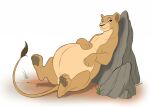  2021 belly big_belly convexpert disney felid female feral fur hand_on_stomach leaning leaning_back lion looking_at_viewer mammal nala nude outside pantherine paws pregnant pregnant_female pregnant_feral raised_tail rock simple_background sitting smile smiling_at_viewer solo tail_between_legs tail_tuft the_lion_king tuft white_background 