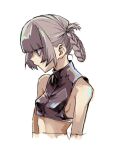  1girl braid breasts closed_mouth highres kotoyama nanakusa_nazuna_(yofukashi_no_uta) short_hair simple_background solo white_background yofukashi_no_uta 