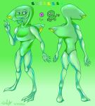 algebralien ambiguous_gender anthro battle_for_dream_island butt digitigrade erotical fin forked_tongue full-length_portrait glistening glistening_body green_body hi_res model_sheet nonbinary_(lore) object_shows portrait purple_eyes reptile scalie simple_background snake solo tongue two_(bfb) 