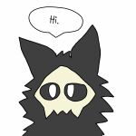  absurd_res anthro big_pupils bone changed_(video_game) cool_username cute_eyes dialogue fluffy fur grey_body grey_eyes grey_fur hi_res male mask pupils puro_(changed) skull skull_mask solo speech_bubble white_pupils 