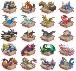 ambiguous_gender amphibian_(mh) aptonoth arzuros astalos bird_wyvern boltreaver_astalos box brute_wyvern canes-cm capcom carapaceon cardboard cardboard_box ceanataur chaotic_gore_magala container dreadqueen_rathian female feral flying_wyvern gammoth gendrome genprey giadrome giaprey gore_magala grimclaw_tigrex group hellblade_glavenus herbivore_(mh) if_it_fits_i_sits_(meme) in_box in_container iodrome ioprey leviathan_(mh) male meme mizutsune monster_hunter moofah mosswine multiple_images nargacuga primatius rath_wyvern rathalos rathian silver_ridge_gammoth silverwind_nargacuga simple_background soulseer_mizutsune tetsucabra tigrex uragaan velociprey white_background