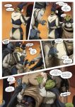 2025 anthro anubis biped bite black_body blue_body blue_scales blue_tail butt butt_bite butt_grab canid canine canis captured clothed clothing colored comic deity dialogue dialogue_box egyptian_mythology english_text fingering_through_clothing gag green_body green_scales green_tail group hand_on_butt hi_res jackal lizard male male/male mammal middle_eastern_mythology mythology pawpads reptile sacrificial_princess_and_the_king_of_beasts scales scalie sirius_(sacrificial_princess_and_the_king_of_beasts) speech_bubble tail teastuff text trio