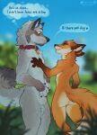 2024 animal_genitalia animal_penis anthro anthrofied balls black_claws black_nose blush butt canid canine canis cheek_tuft chest_tuft claws collar digital_media_(artwork) duo ear_tuft english_text facial_tuft fox fox_(minecraft) fully_sheathed fur genitals gloves_(marking) green_eyes grey_body grey_fur hi_res interspecies long_tail male male/male mammal markings marsccts microsoft minecraft mojang neck_tuft nude orange_body orange_fur outside pale_wolf_(minecraft) penis red_eyes sharp_teeth sheath smile speech_bubble tail teeth text thought_bubble tuft white_body white_fur wolf wolf_(minecraft) xbox_game_studios