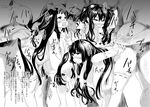  3girls :q ahegao arm_grab asanagi ass bent_over blush bouncing_breasts breasts detached_sleeves doggystyle fucked_silly gigantic_breasts greyscale group_sex hair_grab hair_pull hand_on_head hanging_breasts hetero huge_breasts licking_lips long_hair monochrome multiple_boys multiple_girls nipples open_mouth orgy ribbon rolling_eyes sagging_breasts saliva sex thighhighs tongue tongue_out translated twintails very_long_hair wrist_grab 