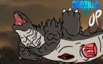  &lt;3 3_claws 3_toes anal anus claws disembodied_penis godzilla godzilla(series) godzilla_(series) grey_skin male penis pussy scalie slightly_chubby teeth thick_tail toes 