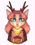  &lt;3 &lt;3_eyes 2022 anthro antlers digital_media_(artwork) dragon eyebrows eyelashes felicia_cat female fur furred_dragon hair hi_res horn smile solo 