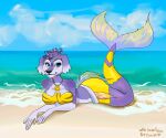  canid canine canis domestic_dog hi_res mammal marine merfolk purple sea split_form water yellow 