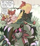  2022 69saturn420 anthro anus black_body black_fur blush bodily_fluids braixen butt claws duo ear_tuft english_text female finger_claws fur generation_6_pokemon generation_7_pokemon genital_fluids genitals hi_res lycanroc male midnight_lycanroc multicolored_body multicolored_fur nintendo pink_eyes pok&eacute;mon presenting presenting_hindquarters pussy pussy_juice red_body red_fur smile text tuft video_games white_body white_fur yellow_body yellow_fur 