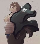  absurd_res anthro asian_clothing belly brown_body brown_fur bulge butt canid canine canis clothing domestic_dog dumdum east_asian_clothing eyebrows fundoshi fur hi_res japanese_clothing lifewonders male mammal moritaka nipples overweight pecs scar solo thick_eyebrows tokyo_afterschool_summoners underwear video_games 