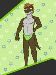  abstract_background anthro anthrofied bulge cliff_(fuze) clothed clothing fossil_pok&eacute;mon fuze generation_6_pokemon green_clothing green_thong green_underwear hi_res male navel nintendo nipples pok&eacute;mon pok&eacute;morph solo thong thong_only topless tyrunt underwear underwear_only video_games 