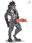  anthro balls big_penis bodily_fluids canid canine canis digital_media_(artwork) dire_(fortnite) epic_games erection fortnite foxfawl fur genital_fluids genitals hair hi_res knot male mammal nude penis simple_background solo video_games were werecanid werecanine werewolf wolf 