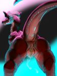  absurd_res anus bodily_fluids bovid_horn butt caprine_horn clitoris dragon dripping female feral genital_fluids genitals hi_res horn perineum presenting presenting_hindquarters presenting_pussy pussy pussy_juice ram_horn red_body red_scales scales solo universaldragon wingless_dragon 