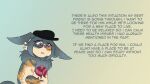  announcement beret blue_hair calico_pattern clothing dialogue eeveelution english_text eyewear female feral generation_4_pokemon glasses hair hat headgear headwear hi_res leafeon macchiato_fox nintendo pok&eacute;mon pok&eacute;mon_(species) solo suzette_(macchiato_fox) text video_games 