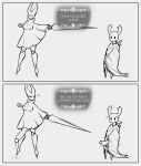  &lt;3 2021 anthro arthropod balls barely_visible_balls barely_visible_genitalia big_penis bodily_fluids breasts clothing comic dialogue dripping duo erection fecharis genital_fluids genitals glans gynomorph hi_res holding_object holding_weapon hollow_knight hornet_(hollow_knight) huge_penis insect intersex larger_gynomorph larger_intersex line_art male medium_breasts motion_lines penis piekiller precum precum_drip protagonist_(hollow_knight) robe shocked simple_background size_difference smaller_male surprise sweat sweatdrop team_cherry text video_games weapon 