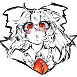  1girl blush bow frills hair_bow highres karyodares long_hair looking_at_viewer open_mouth orange_hair radiation_symbol reiuji_utsuho sketch solo symbol-shaped_pupils third_eye touhou upper_body 