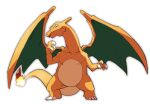  charizard claws closed_mouth fangs fangs_out flame-tipped_tail full_body looking_at_viewer morio_(poke_orio) no_humans pokemon pokemon_(creature) simple_background solo white_background 