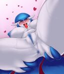  absurd_res anthro anus areola big_breasts big_butt blue_anus blue_areola blue_hair blue_pussy bodily_fluids bottomless breasts butt butt_grab clothed clothing eyelashes faejunkie female gardevoir generation_3_pokemon genitals hair hand_on_butt hi_res huge_breasts humanoid nintendo not_furry nude pok&eacute;mon pok&eacute;mon_(species) pussy red_eyes shiny_pokemon smile solo spread_butt spreading sweat video_games white_body white_skin 