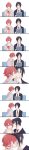  1052264052 2boys absurdres ahoge bishounen black_hair blue_hair book couch highres holding holding_book holding_phone idolish_7 incredibly_absurdres izumi_iori kiss kissing_cheek male_focus multiple_boys nanase_riku open_mouth phone red_eyes red_hair short_hair smile tall_image white_background 
