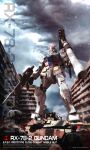  3d absurdres bazooka_(gundam) blurry blurry_background building character_name cloud english_text gundam helmet highres machinery main_battle_tank mecha michaellee4 military mobile_suit mobile_suit_gundam realistic redesign robot rx-78-2 science_fiction shield signature soldier war window 