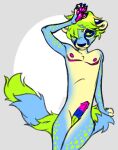  2018 anthro ch40t1c cheetah colored_sketch digital_media_(artwork) erection felid feline fur genitals hair leaning leaning_back long_body long_tail looking_at_viewer male mammal markings mastectomy_scar multicolored_penis neon nude pawpads paws penis pinup pose scar simple_background sitting sketch solo spots trans_(lore) 