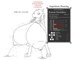 2022 absurd_res anthro backpack bedroll big_breasts breasts breath character_name digital_drawing_(artwork) digital_media_(artwork) digitigrade english_text exposed_breasts female hi_res holding_object huge_breasts hyper hyper_breasts keinga kobold kommi_hornblow leaking line_art looking_away meter narrowed_eyes open_mouth panting restricted_palette sagging_breasts scalie solo sound_effects status_effect text user_interface water 