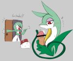  angry bloodycat censored disembodied_penis door english_text female gardevoir generation_3_pokemon generation_5_pokemon genitals gesture green_body group humanoid interspecies male male/female nintendo penis penis_grab pointing pointing_at_another pok&eacute;mon pok&eacute;philia pokemon_(species) serperior text traditional_media_(artwork) trio video_games 