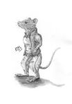  absurd_res anthro clothing female fur graphite_(artwork) greyscale hand_in_pocket hi_res lied_etal monochrome pencil_(artwork) pockets signature simple_background solo traditional_media_(artwork) white_background 