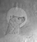  ambiguous_gender feral fur graphite_(artwork) greyscale hi_res hyaenid lied_etal mammal monochrome signature simple_background solo traditional_media_(artwork) 