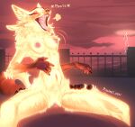  2022 4_ears abdominal_bulge anthro anthro_on_anthro anthro_penetrated anthro_penetrating anthro_penetrating_anthro biped black_body black_fur blush breath canid canine detailed_background digital_media_(artwork) discreet_user duo english_text female female_penetrated fox fur glowing glowing_body glowing_fur hand_on_stomach hi_res male male/female male_penetrating male_penetrating_female mammal multi_ear mylar_(discreet_user) neck_tuft open_mouth outside_sex penetration penile penile_penetration penis_in_pussy sex text tuft vaginal vaginal_penetration yellow_body yellow_fur 