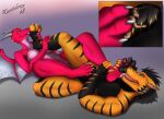  absurd_res anthro claws dragon feet female female_licking_male foot_fetish foot_lick foot_play group hi_res kurtcbrox kurtcbrox_(character) larger_female larger_male licking macro male male/female male/male male_feet micro micro_on_macro micros pawpads paws raised_foot size_difference smaller_male soles toes tongue tongue_out trio 