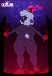  absurd_res anthro big_butt bovid butt caprine cult_of_the_lamb elemental_manipulation female fire fire_manipulation flat_colors hi_res looking_at_viewer looking_back mammal sheep solo thick_thighs walter_sache 