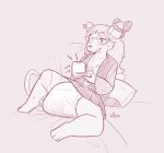  2022 ambiguous_gender anthro archived_source bedding bedding_background bodily_fluids bottomwear bow_(feature) bow_ribbon buckteeth clothed clothing diaper ear_bow ear_piercing ear_tag english_text eyewear gaming genital_fluids glasses hair hi_res jacket long_hair lynhug_bb mammal monochrome mouse murid murine nintendo nintendo_ds_family piercing pillow playing_video_game rodent signature sitting skirt solo sound_effects stink_fumes stink_lines teeth text topwear unclean_diaper urine used_diaper wearing_diaper wearing_glasses wet_diaper 