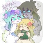 alternate_species anthro basil_(omori) dual_persona duo floppy_ears flower flower_crown furrification hi_res kemono lagomorph leporid male mammal mekkyaru omori_(game) plant rabbit