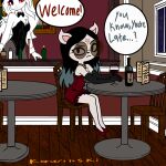 1:1 ambiguous_gender angry anthro bar blind_date cartoon_hangover claire_(the_summoning) container cup date_pov drinking_glass felid feline female glass glass_container glass_cup kawinski mammal solo speech_bubble the_summoning wine_bottle wine_glass