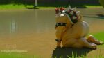 16:9 2025 3d_(artwork) anthro armband barazoku barefoot big_butt big_muscles bowser bracelet bubble_butt butt claws clothed clothing codans day deltoids detailed_background digital_media_(artwork) eyebrows feet grass hair hi_res horn huge_butt huge_muscles jewelry kneeling koopa looking_at_viewer male manly mario_bros muscular muscular_anthro muscular_male nintendo outside plant quads reptile scalie seductive shadow shell solo spiked_armband spiked_bracelet spiked_shell spiked_tail spikes spikes_(anatomy) tail text thick_arms thick_thighs thong thong_only topless topless_anthro topless_male tree triceps turtle underwear underwear_only url water watermark widescreen