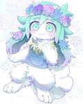 4:5 :3 alternate_species anthro basil_(omori) floppy_ears flower flower_crown furrification hi_res kemono lagomorph leporid male mammal mekkyaru omori_(game) plant rabbit solo