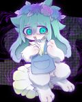4:5 alternate_species anthro basil_(omori) floppy_ears flower flower_crown furrification hi_res kemono lagomorph leporid male mammal mekkyaru omori_(game) plant rabbit scared solo